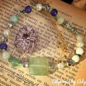 Alquimia Bracelet – Vintage Fluorite Focal & Amethyst Clarity